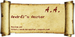 András Aszter névjegykártya